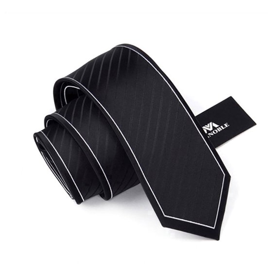Yongchuantie Men's Striped Necktie Black 2.75 Inches Slim Tie   Gift Box