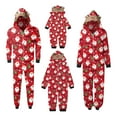 thumbnail image 1 of Pyjamas Assortis avec Capuche de Renne, Grenouillère de Noël Pjs Assortis pour un Style Familial Cohésif (Rouge), 1 of 3