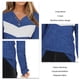 thumbnail image 5 of Camisa informal suave para mujer para usar en invierno - Azul, talla S Top de manga larga con cuello en V y bloques de color, 5 of 6