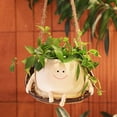 thumbnail image 1 of Columpio colgante con forma de cara sonriente Planter NINIPAPA, tamaño grande, 1 of 6