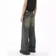 thumbnail image 5 of Vintage Streetwear Hop Jeans Harajuku Washed Distressed Straight Wide Leg Pants Loose Floor Length Denim Trousers Baggy Jeans for Women, 5 of 6