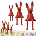 thumbnail image 2 of 3PCS Ceramic Rabbit Figurine Rabbit Statue Shelf Sitter Decor, Long-Eared Sitting Bunnies Sculpture for Home Bookshelf Mantel Elegant Art Decor for Birthday Gift, 2 of 9