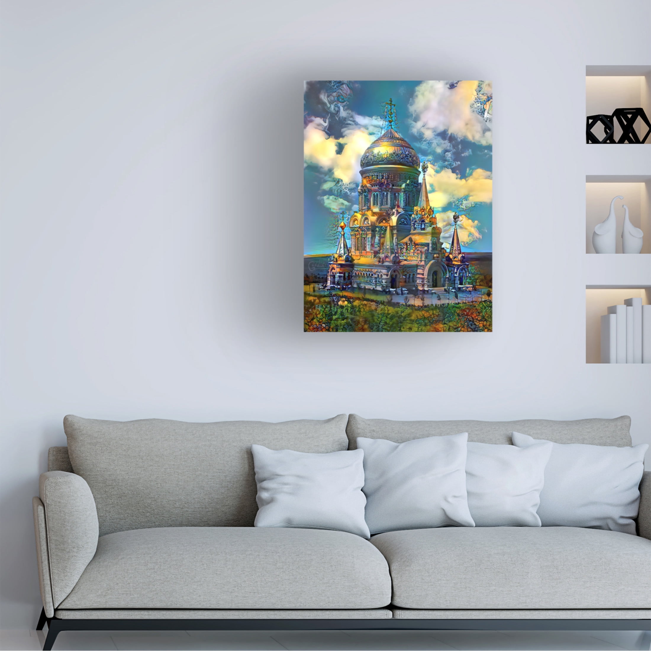 Canvas Wall Art - Pedro Gavidia 'Ukraine Kharkiv Cathedral of Christ the Savior in Borki' Wall Art for Living Room, Bedroom, or Office Décor by Trademark Fine Art - 35 x 47 Inches