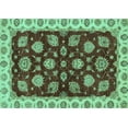 thumbnail image 1 of Ahgly Company Indoor Rectangle Oriental Turquoise Blue Traditional Area Rugs, 8' x 10', 1 of 4