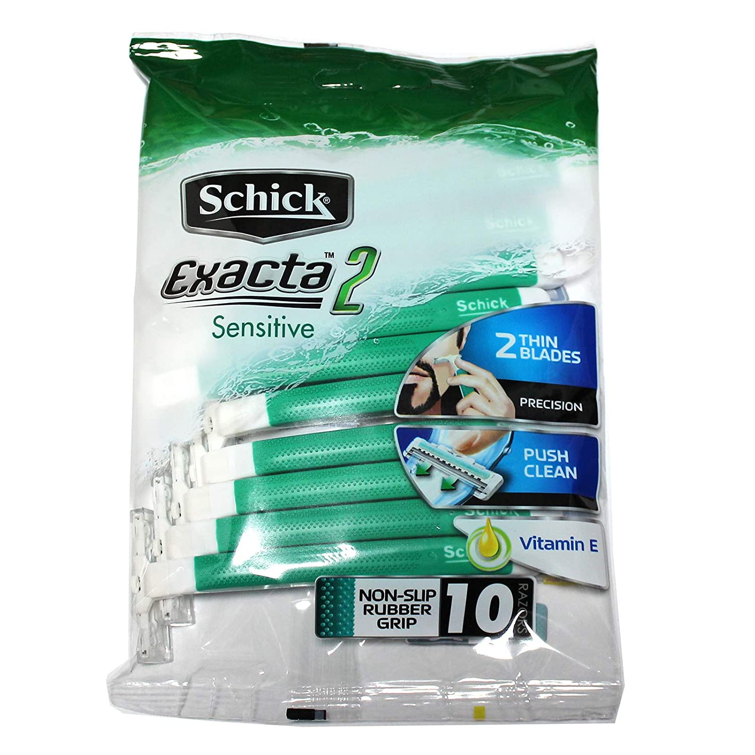 (4 pack) schick exacta2 sensitive disposable razor, 10 count(pack of 2)