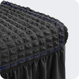 Subrtex Elegant Ruffle Skirt Stretchable 2-Piece Jacquard Polyester Dining Chair Slipcovers, Black