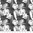 thumbnail image 4 of 58" x 2 Yards Precut Voile Fabric, Cotton Polyester Blend, Black and White Palm Leaves Design, 4 of 5