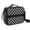 Gray and Black, variant on Red and Black Checkered Pattern Insulated Lunch Bag with Shoulder Strap and Bottle Holder,Bento School Lunch Bag Box,11x9.5x3.5 Inches