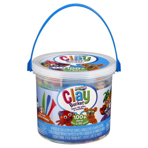 ArtSkills Kids Craft Clay Activity Bucket Over 100 Pieces, Assorted