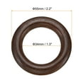thumbnail image 2 of Uxcell 55mm Natural Wooden Rings, 10 Pack Wood Ring Round Linking Rings Wood Loop Circle for Craft, Dark Brown, 2 of 6