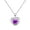 Purple, variant on Ladies Platinum Plated Heart Shaped Cubic Zirconia Crystal Pendant Fashion Birthstone Necklace for Women Y890 (Pink)