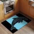 thumbnail image 3 of Black Blue Dolphin 2x3 Door Mat Rug, Summer Beach Coastal Modern Art Non-Skid Rubber Backing Large Rectangle Rugs - Living Room Bedroom Home Office, Indoor Floor Mat Carpets Washable Rug, 3 of 9