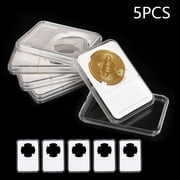 SUNFEX 5Pcs Commemorative Coin Slab Holder Coin Display Storage Box Case Protector