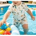 thumbnail image 4 of WIBACKER 0-3T Toddler Baby Boys Marine Animals Short Sleeve One Piece Rash Guard Swimsuit Zipper Bathing Suit Swimwear with Hat, 4 of 9