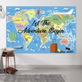 thumbnail image 3 of Let The Adventure Begin Backdrop, Adventure Awaits Travel Themed World Map Photography Background, Graduation Birthday Baby Shower Party Decorations Backdrop Photo Booth Studio Props 7x5ft, 3 of 5