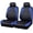Black and Blue, variant on Universal Deluxe Pu Luxury Vinyl Faux Leather Car Seat Covers Two Front 4 Pieces Airbag Compatible Fit for Cars SUV Vehicles