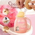 thumbnail image 4 of Taza de cerámica con forma de gato BigNoseDeer de 380 ml, taza de té rosa de regalo, 4 of 9