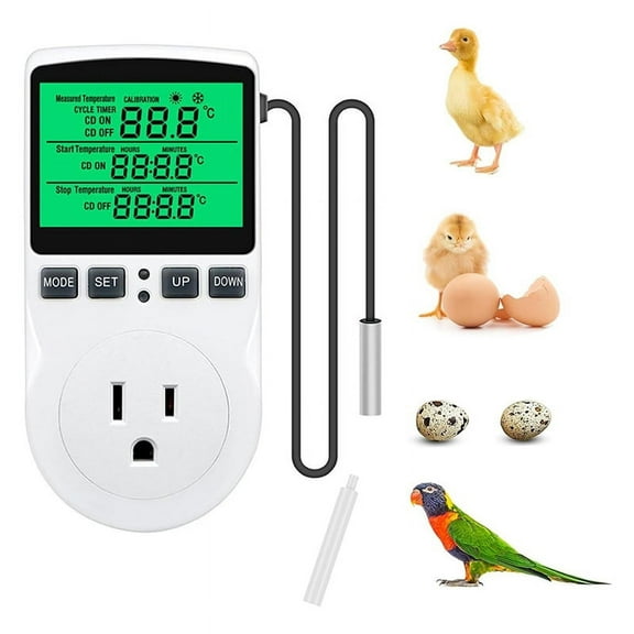 Digital Temperature Controller, Backlit LCD Screen Thermostat US Plug