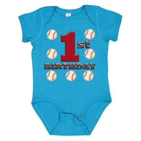 

Inktastic First Birthday Baseball Gift Baby Boy Bodysuit