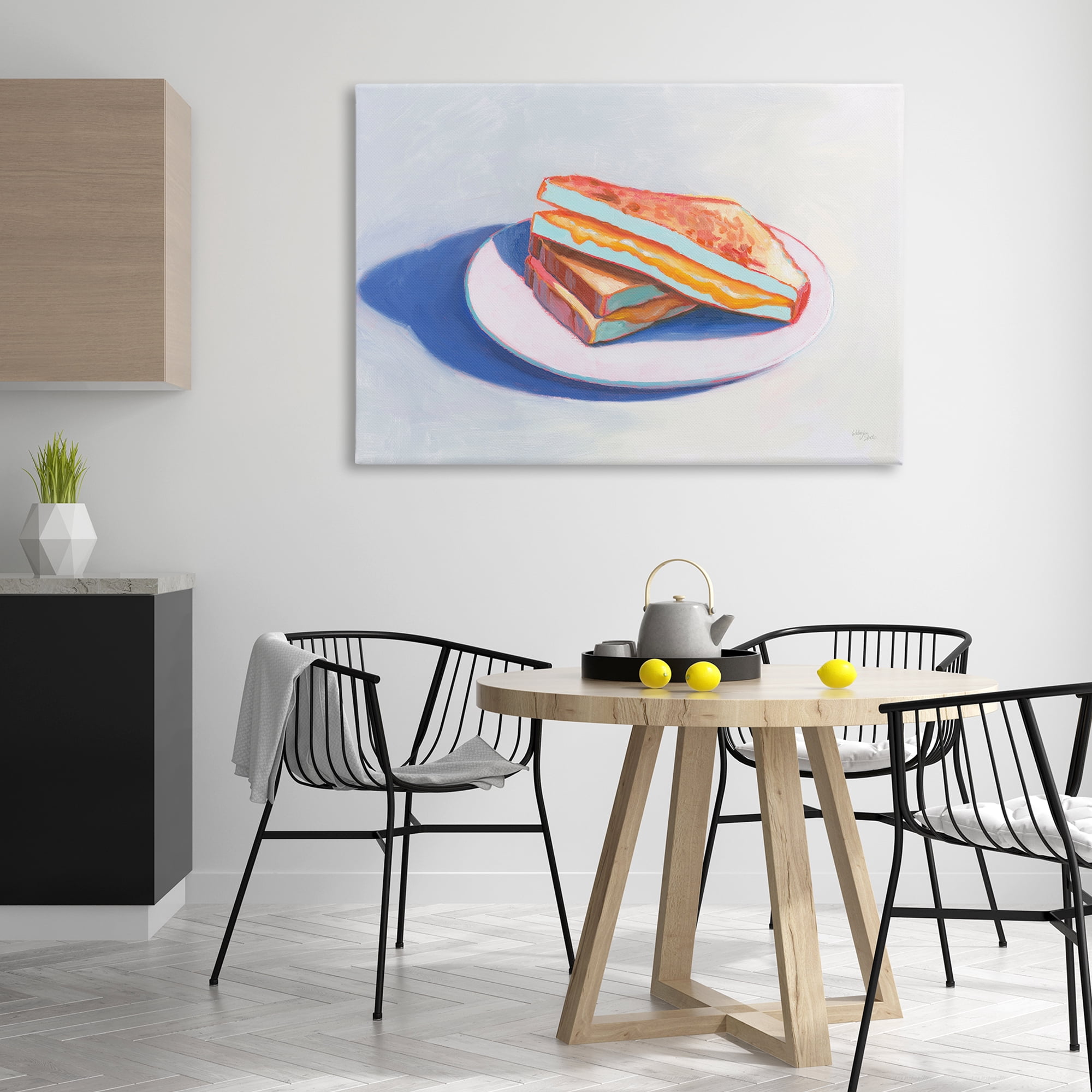 Stupell Industries Grilled Cheese Meal Food & Beverage Painting Wrapped Canvas Art Print Wall Art, 45 x 30