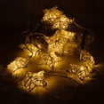 thumbnail image 3 of West Ivory 6 ft 10 LED Metal Rattan Style Star String Fairy Lights Garland, Battery Operated, Wedding Holiday Christmas Tree, Valentine Kid’s Room Bedroom Decorative, Indoor Outdoor, Warm White, 3 of 10