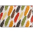 thumbnail image 4 of SKYSONIC 36x24in Birds Feathers Colorful Area Rug, Non-Slip Floor Carpet for Indoor Living Dining Room Bedroom, 4 of 7