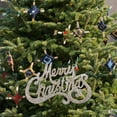 thumbnail image 5 of JWshufel Christmas Decorations Merry Christmas Letter Sign for Tree Hanging Ornament Holiday Table and Door Decoration for Indoor Display Barn Door Wooden Sign Decor Set 5.9in Gold, 5 of 5