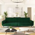 thumbnail image 1 of vidaXL 2-Seater Sofa Bed with Two Pillows Dark Green Velvet, 1 of 5
