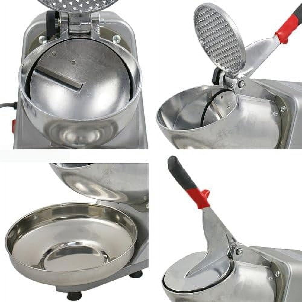 Electric Ice Shaver Machine Snow Cone Maker 300W 2000r/min Ice Crushers w/Stainless Steel Blade for Home and Commercial Use, Set of 1