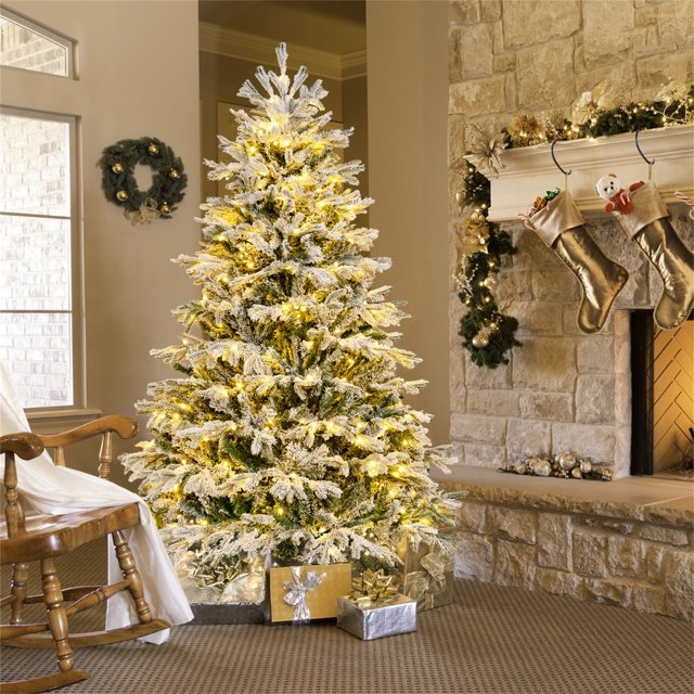 Árbol de Navidad Artificial Costway 180cm con Luces LED Blancas Cálidas