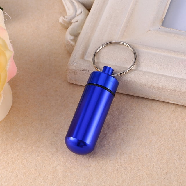 Medicine Box Mini Keychain Keychain Medicine Container Travel Medicine Box WaterProof Mini Keychain Tablet Storage Box Case Medicine Perfume Container
