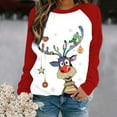 thumbnail image 2 of Camisas Navideñas Para Mujer Tops de Manga Larga Tallas Grandes Impreso O-Neck Tee Blusa Odeerbi ODB208297, 2 of 4