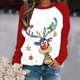 thumbnail image 1 of Puntoco Tallas grandes Mujer Manga larga Navidad Impreso O-cuello tops Camiseta Blusa Puntoco Puntoco-622, 1 of 3