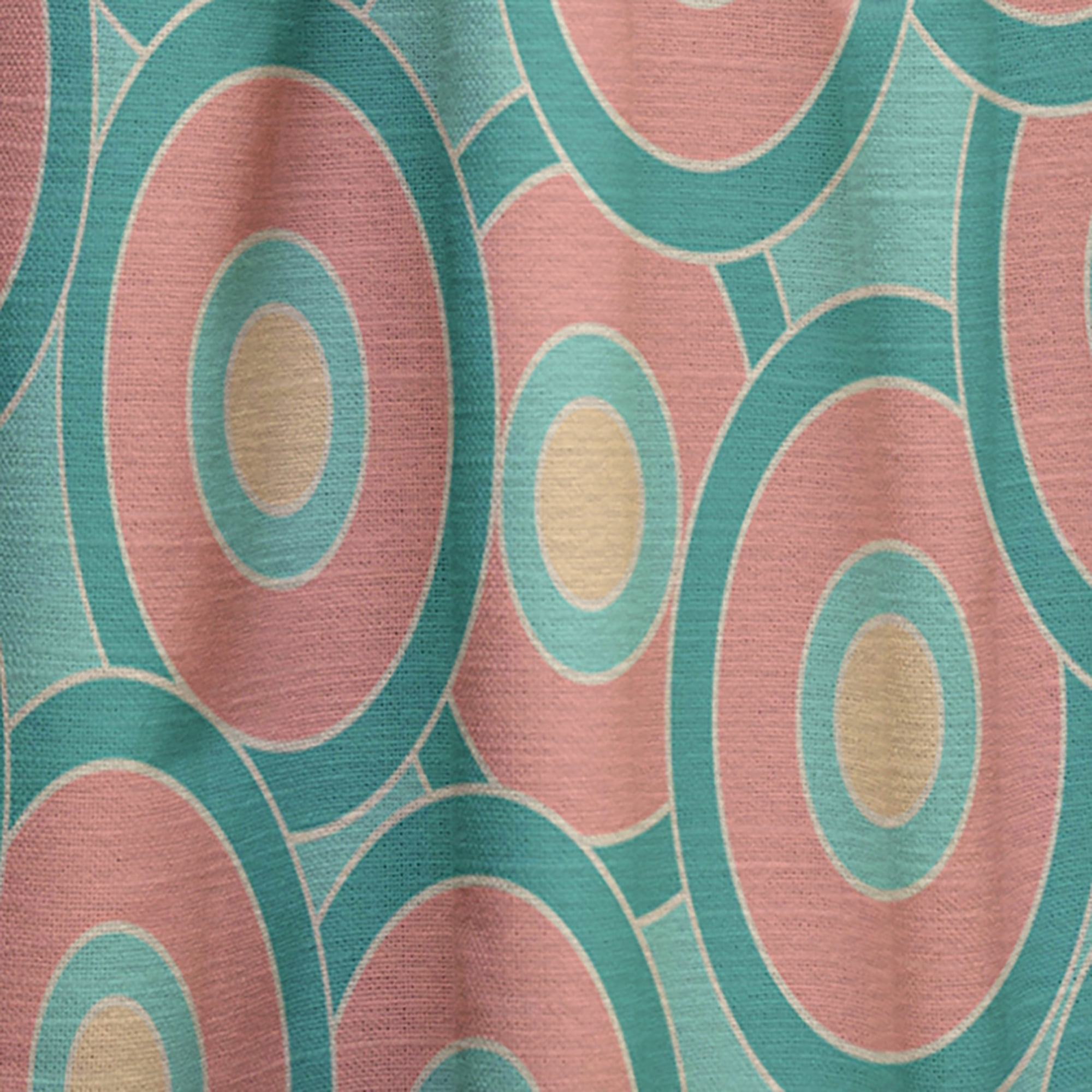 Designart 'Circular Retro Pattern VI' Mid-Century Modern Curtain Panel
