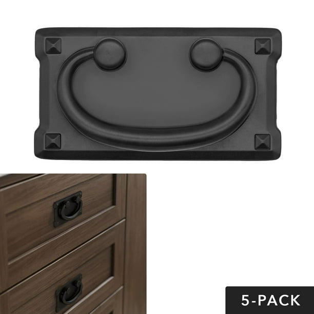 Matte Flat Black Cabinet Hardware, Mission Style Cabinet Pulls