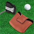 thumbnail image 5 of Haosy Rust Red Golf Mallet Putter Cover Strong Magnetic Leather Golf Club Headcover Closure, 5 of 7