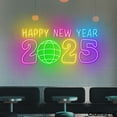 thumbnail image 3 of Craftnamesign Happy New Year 2025 Neon Light Wall Art, New Year LED Signage, 3 of 5