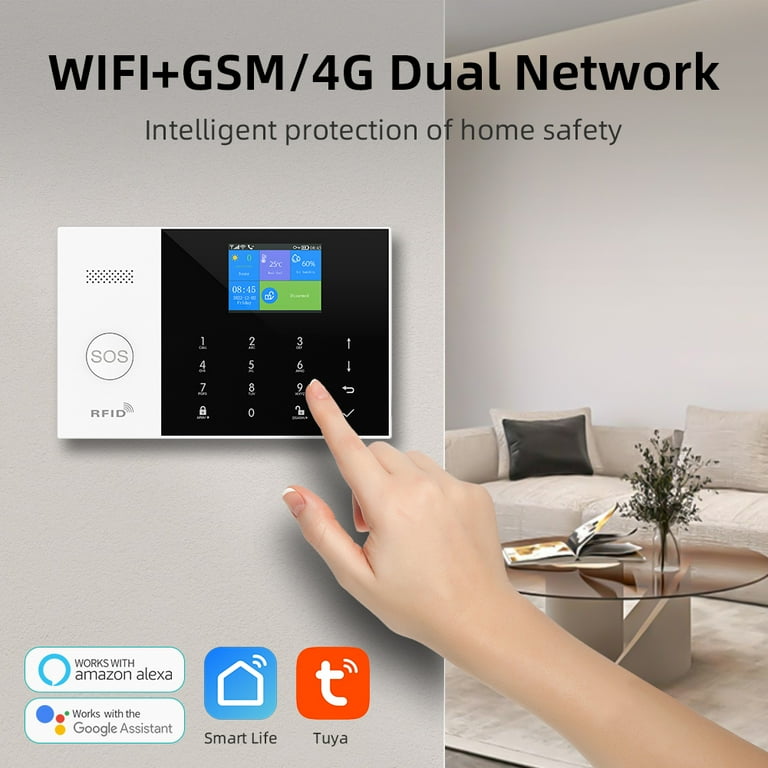 PGST WiFi+GSM/4G Home Smart Alarm Security System Kit,DIY Wireless
