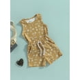 thumbnail image 3 of Seyurigaoka 2 Pcs Newborn Baby Boys Girls Summer Pants Outfits Round Neck Sleeveless Tree/Fish Print Tank Tops + Shorts Sets, 3 of 7