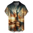 thumbnail image 3 of Mens Patriotic 4th of July Shirts Vintage Short Sleeve Flag Print Hawaiian Casual Button Down Shirt, 3 of 4
