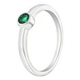 thumbnail image 2 of 925 Sterling Silver Simulated Emerald Birthstone CZ Ring For Pre-Teens Size 5, 2 of 4