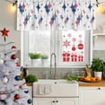 thumbnail image 6 of 2 Pack Valances for Windows, Red Blue Diamond Window Valances for Living Room/Bedroom/Bathroom, Modern Geometric Middle Century White Light Filtering Kitchen Curtain Valance 60"W x18" L, 6 of 9
