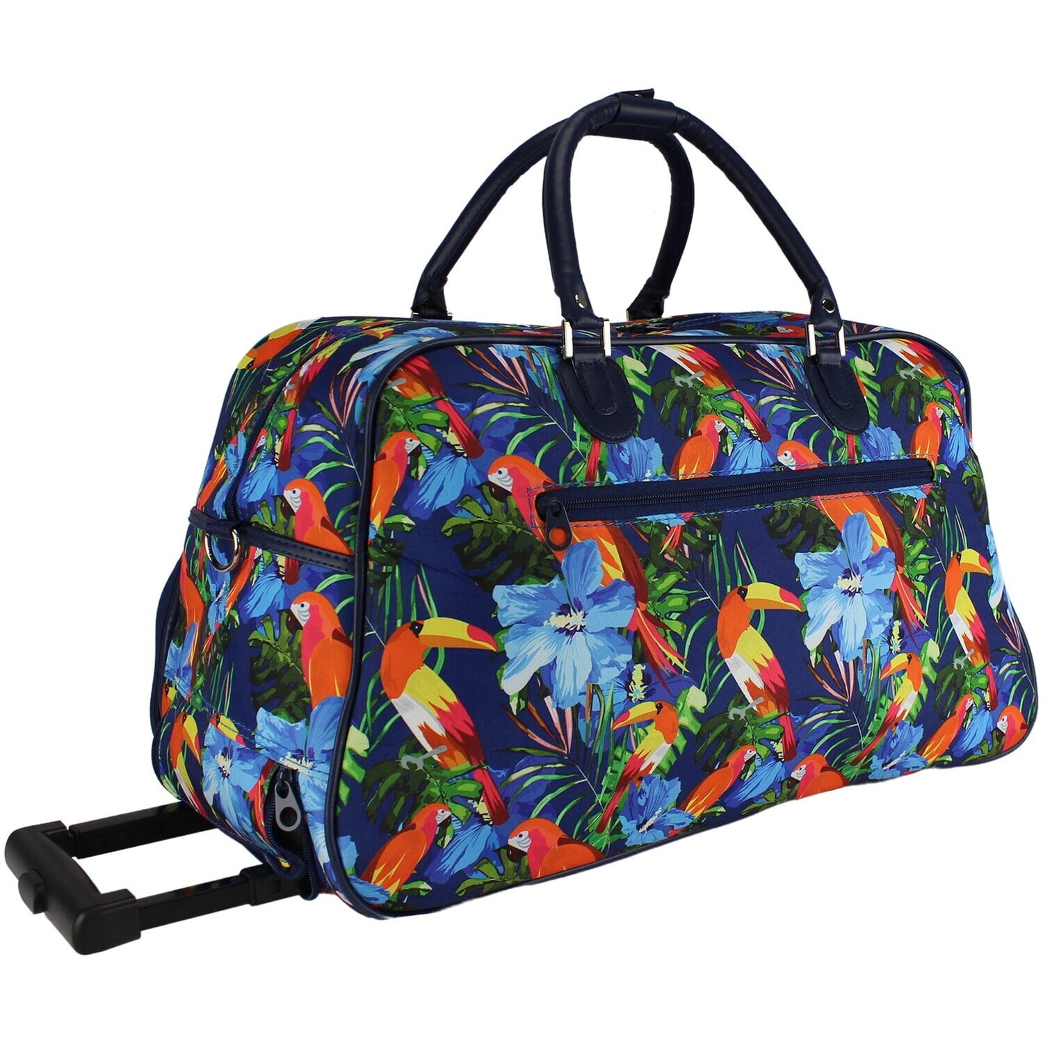 Homestock Seaside Serenity 21-Inch Carry-On Rolling Duffel Bag - Internal Retractable Handle , Smooth-Rolling In-Line Skate Wheels , Spacious Main Compartment , Adjustable Shoulder Strap