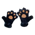 thumbnail image 1 of Guantes de invierno para mujer, a la moda, gruesos, suaves y cómodos, para cosplay de animales. Negro, 1 of 7