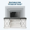 thumbnail image 7 of Farmhouse TV Stand for TV up to 65",  TV Media Console Table with Storage Cabinet, Entertainment Center with Sliding Barn Doors for Living Room, Bedroom, White, 7 of 7
