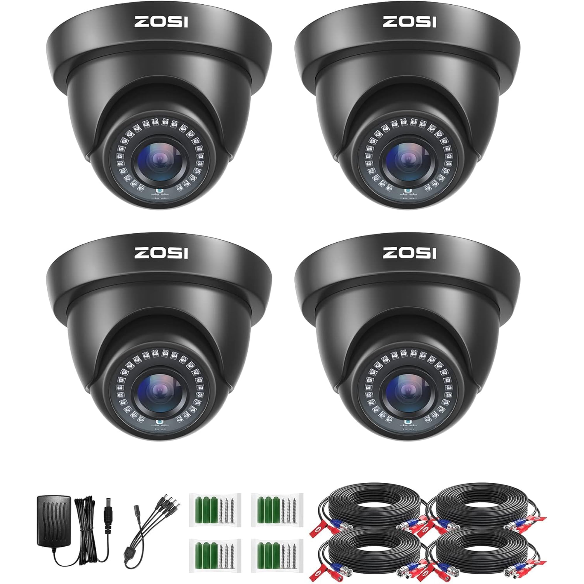 4 Pack 1080P 1920TVL HD-TVI Dome Security Cameras,Night Vision,2MP Indoor Outdoor Home Surveillance CCTV Camera for 1080P/5MP/4K TVI Analog DVR
