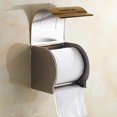thumbnail image 4 of Porta Rollos Papel De Baño, Soporte De Papel Higiénico Dorado, Porta Papel De Baño Acero Inoxidable con Tapa Impermeable, Soporte para Papel Higiénico De Pared Fácil Instalación, 4 of 4