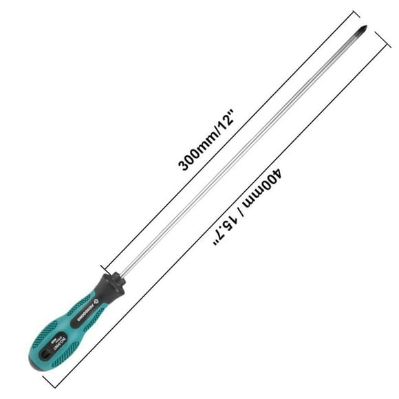 PENGGONG 4Pcs 12 Inch Long Slotted and Phillips Screwdriver Set Magnetic Screwdriver with Rubber Handle
