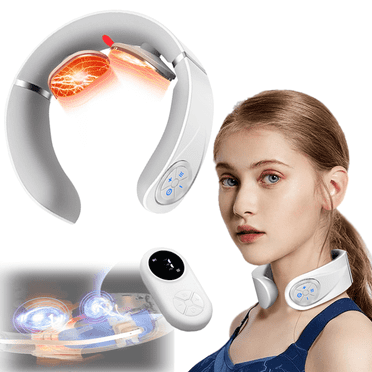 Cervical Vertebra Massager,neck massager with heat,Neck Massager,ems neck acupoints lymphvity massager device,Portable Neck and Back Massager,vagus nerve stimulator,5 Modes&16 Levels,for Men Women