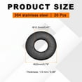 thumbnail image 2 of Uxcell 20 Pcs M10 7/16"ID x 13/16"OD Flat Washers, Stainless Steel Metal Washer, 2 of 6